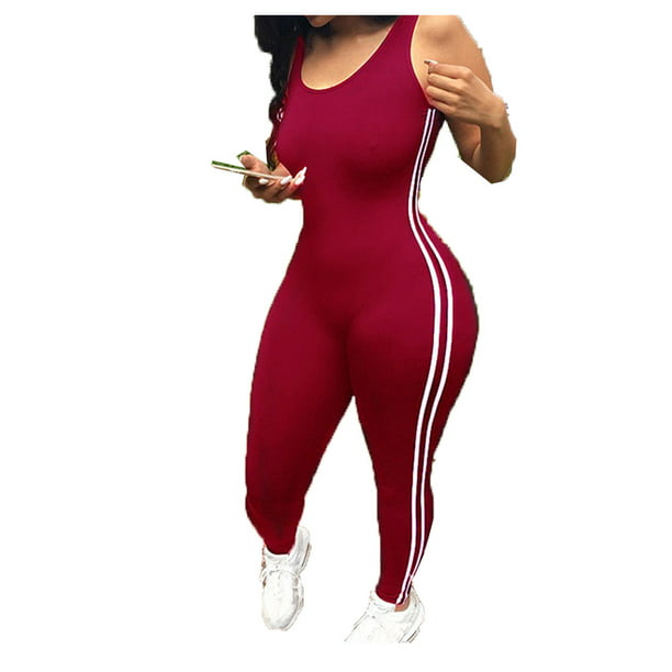 Woman One Piece Yoga Sport Gym Fitness Sleeveless Slim Suit Workout Jumpsuit Hot 